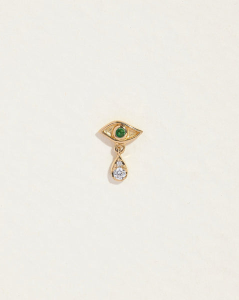 Pamela Love - 14K Yellow Gold & Emerald Crying Eye Stud – BONA DRAG