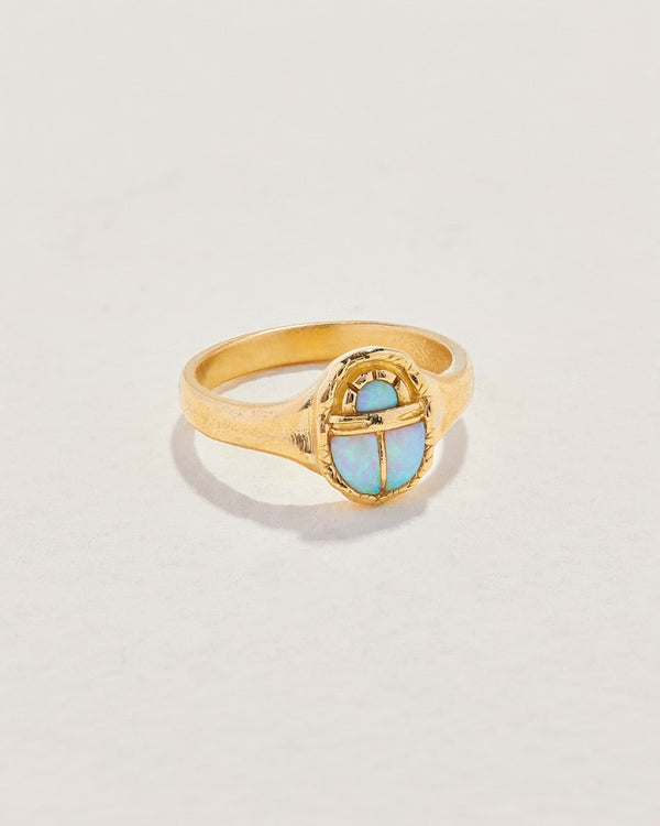 Inlay Scarab Ring