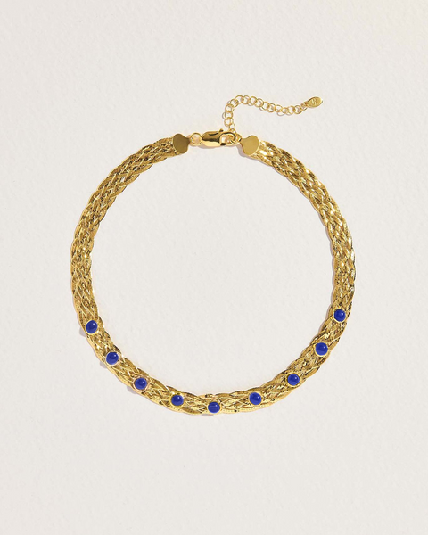 Studded Herringbone Lapis