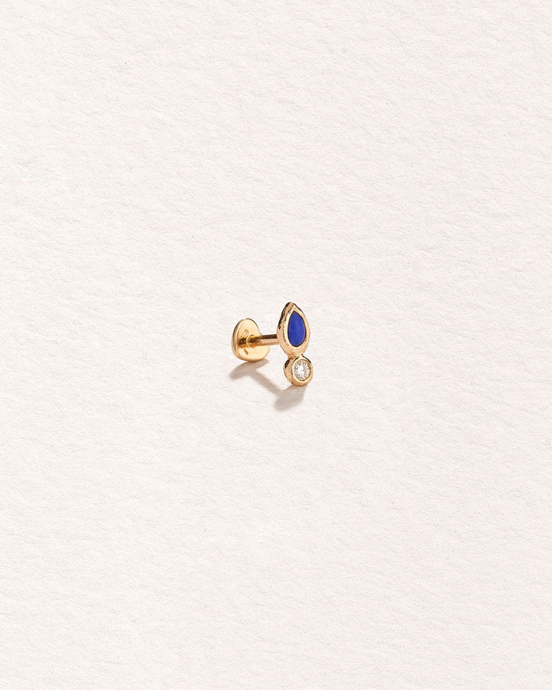 Bezel Pear Stud