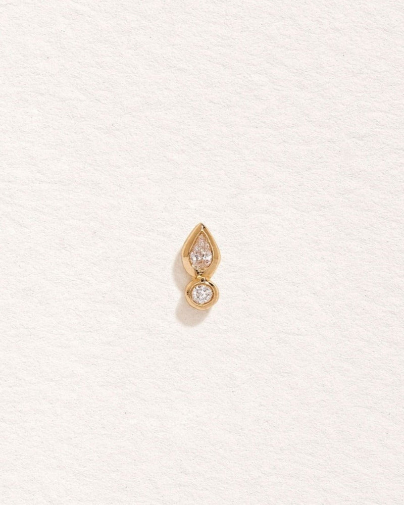 Bezel Pear Stud