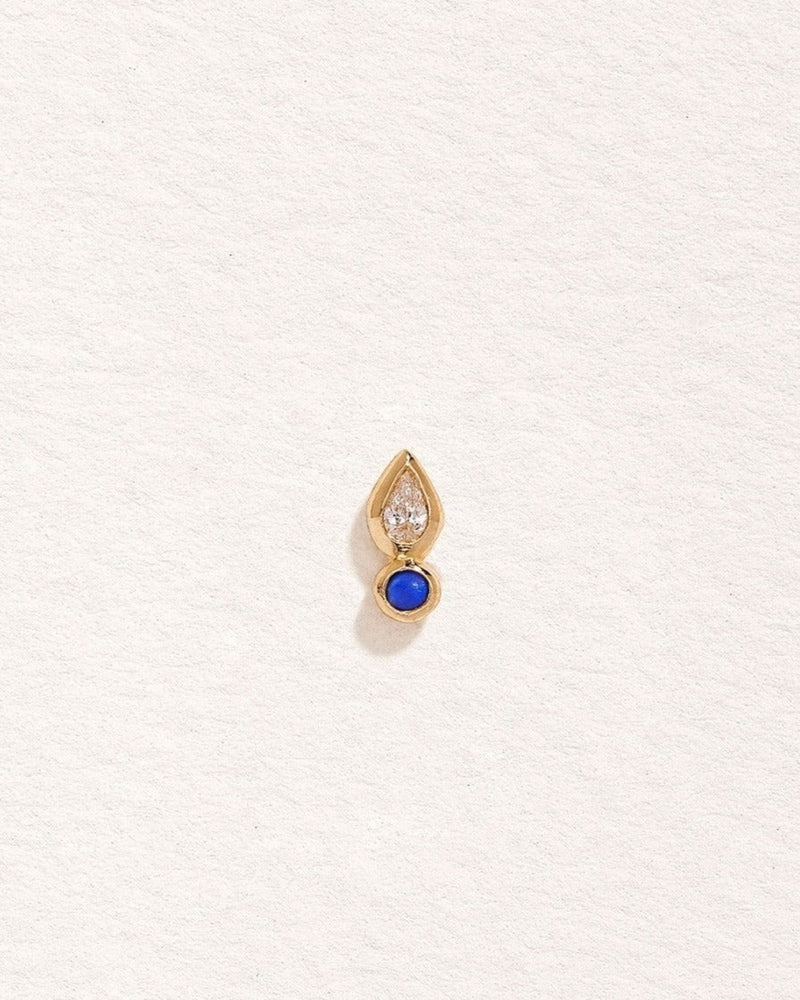 Bezel Pear Stud