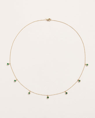 Emerald Station Droplet Necklace