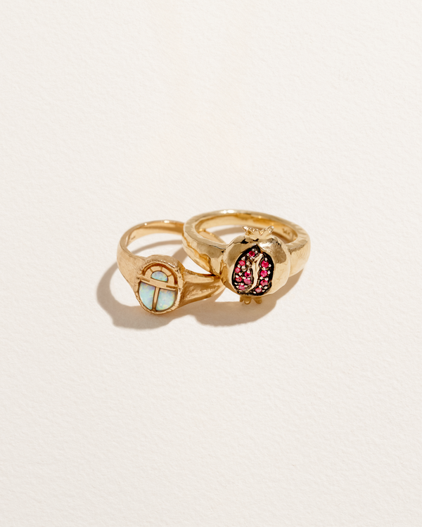 Inlay Scarab Ring