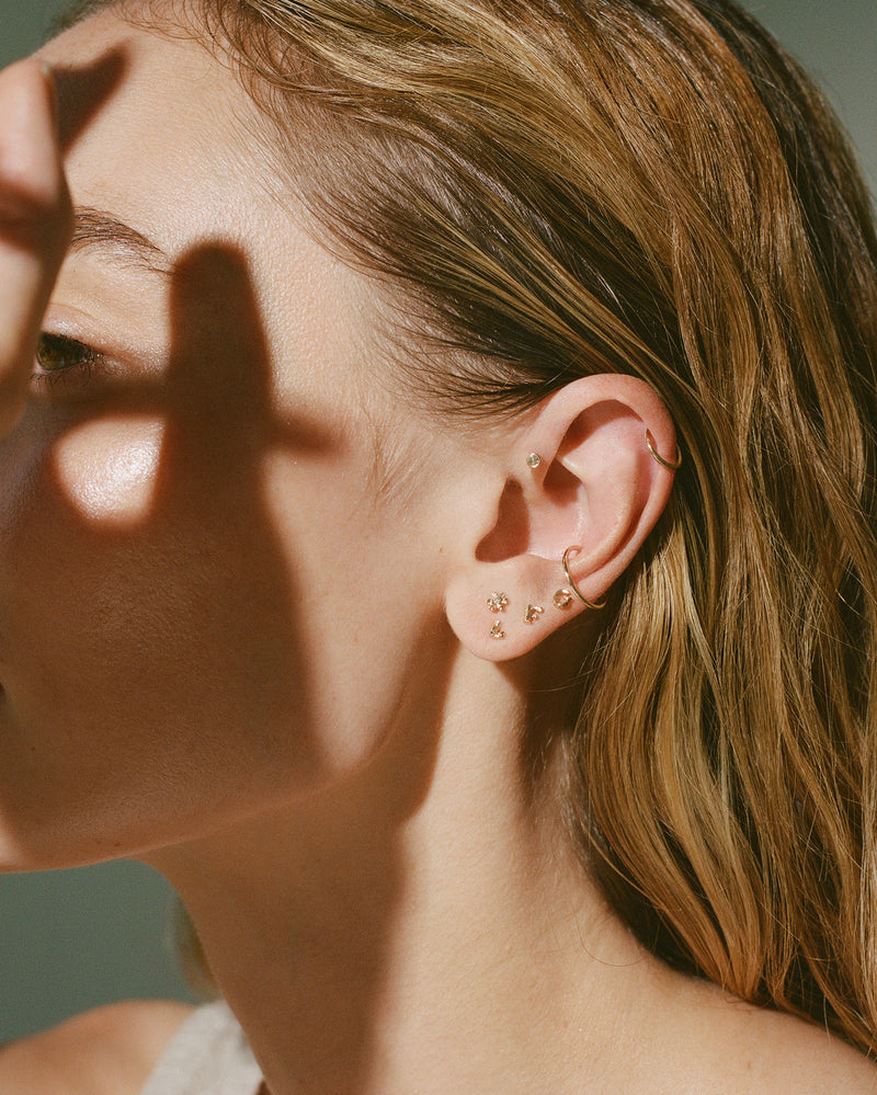 stud earrings on the model