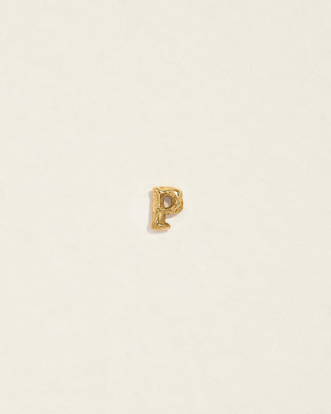 initial letter p stud earring