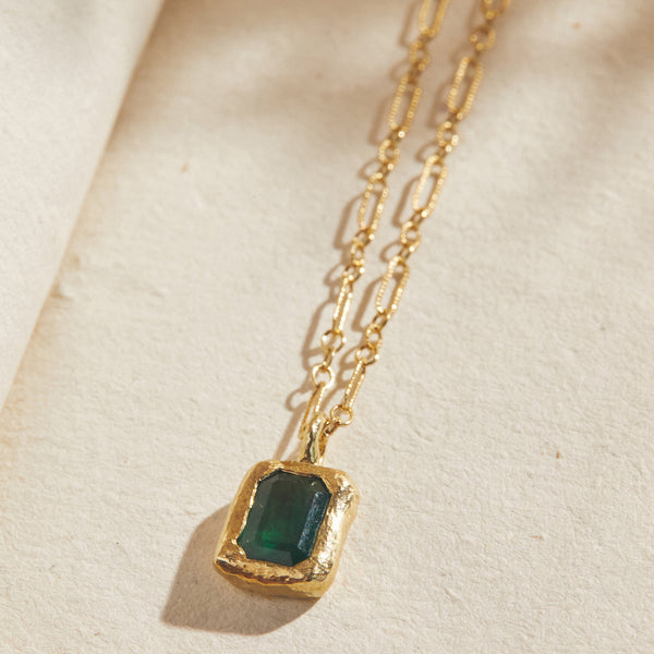 Emerald Pendant Necklace - Pamela Love