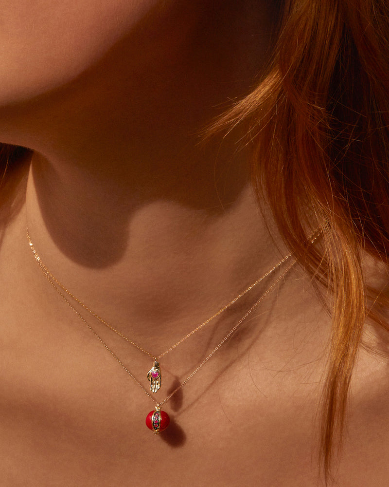 Precious Stone Ruby Rose Gold Necklace – paper diamond