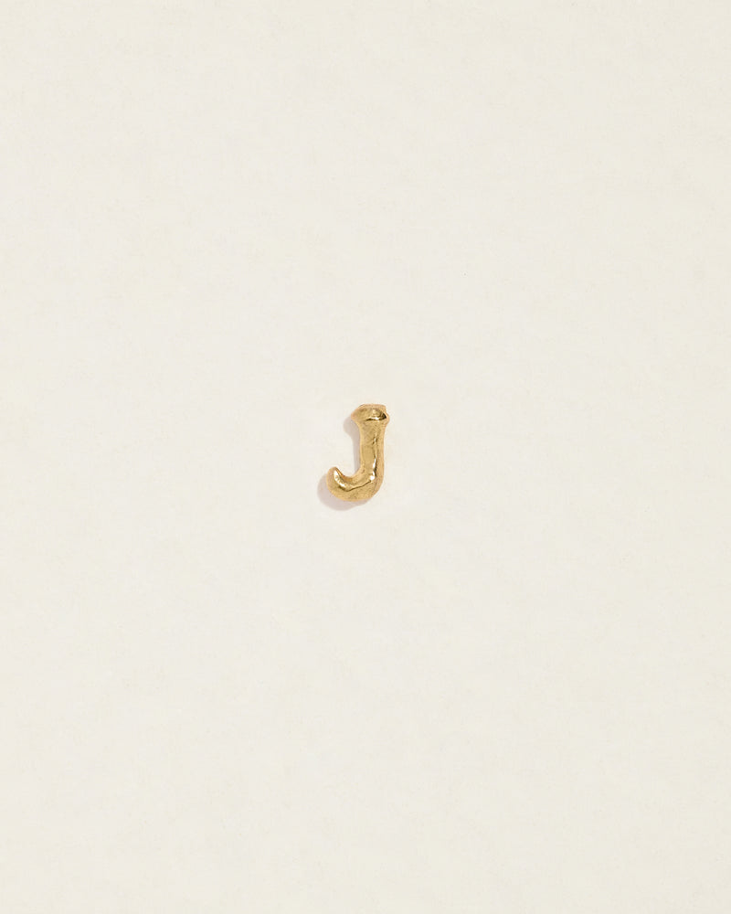 initial letter j stud earring