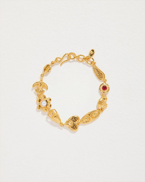 gold plate bracelet with baroque pearls