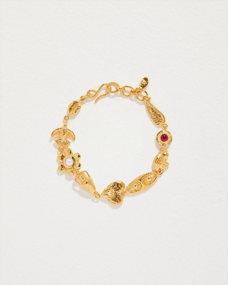 gold plate bracelet with baroque pearls