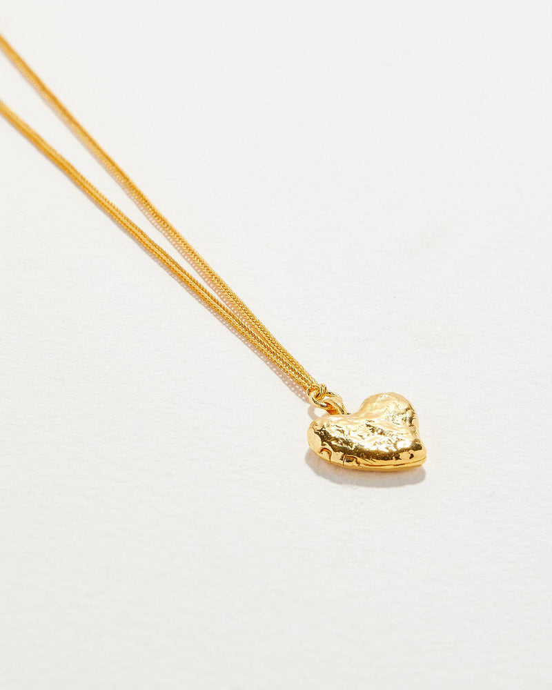 gold heart locket pendant necklace