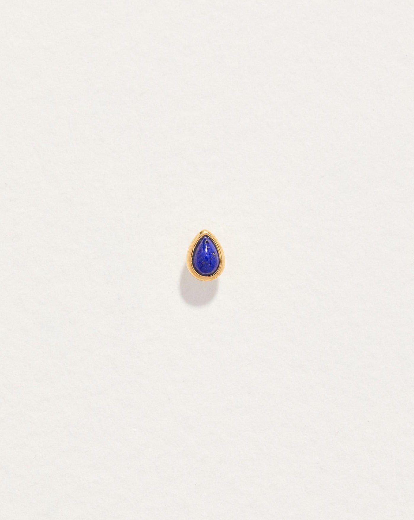 lapis raindrop stud piercing