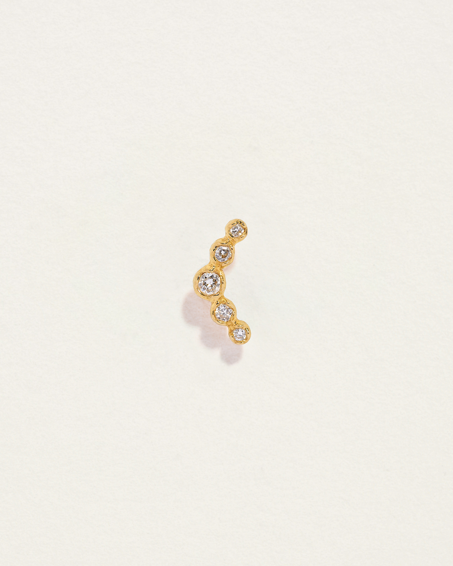 diamond crescent stud earring