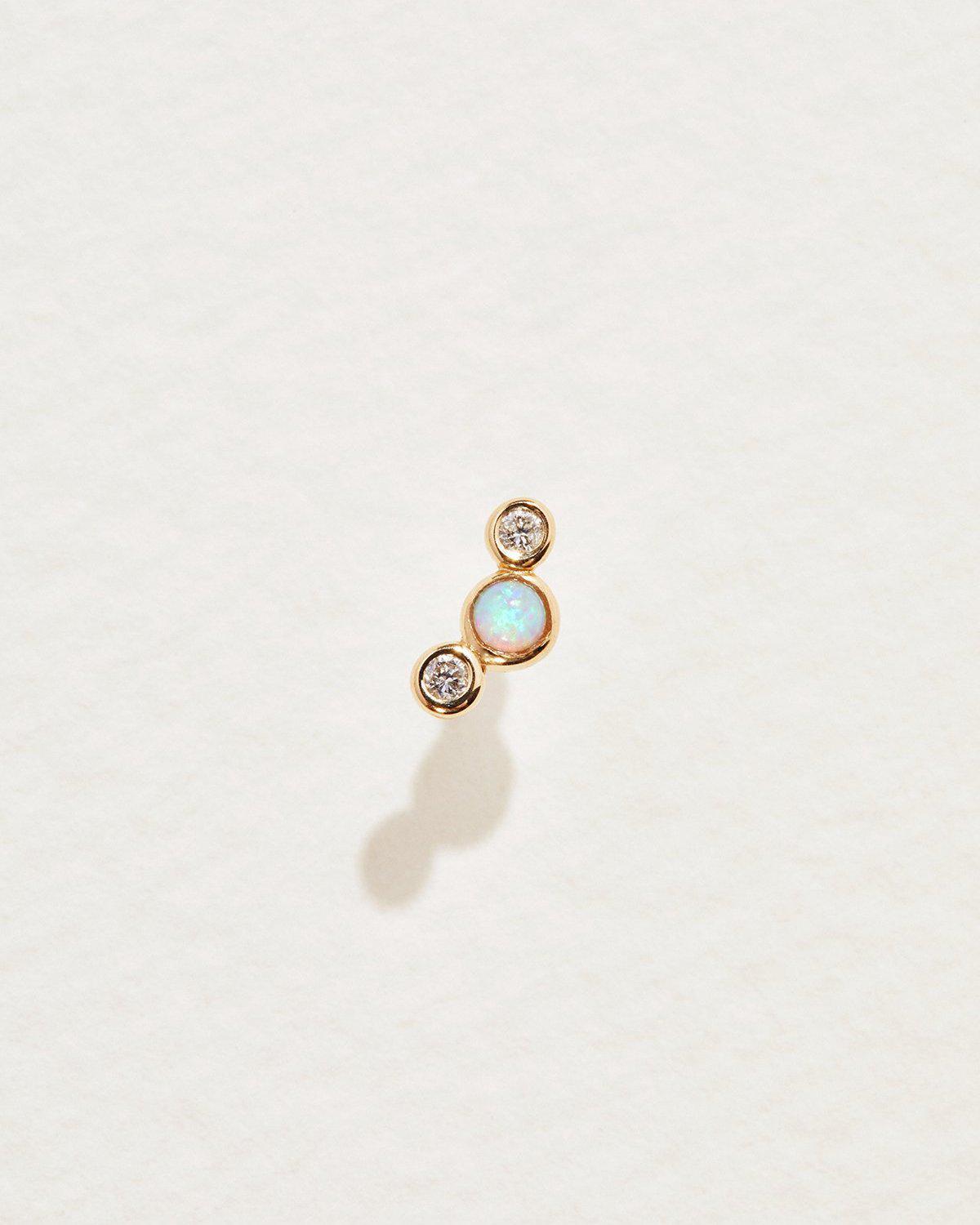 opal crescent stud