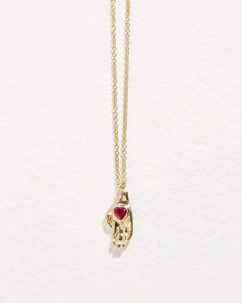 14 k Yellow Gold Ruby Pendant For Her At Best Price