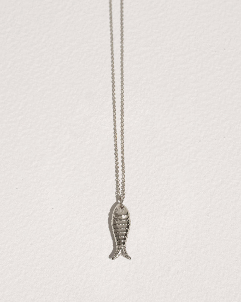 silver fish pendant necklace